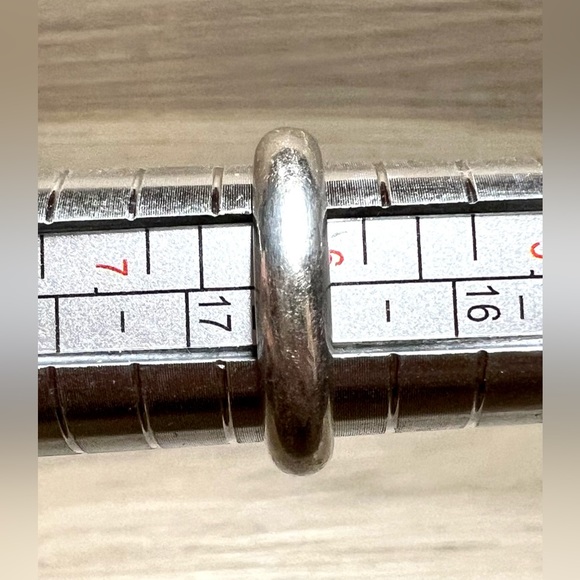 Vintage Designer Signed Sterling Silver/14K Gold Modernist Band Ring, Size 6 - Picture 8 of 8